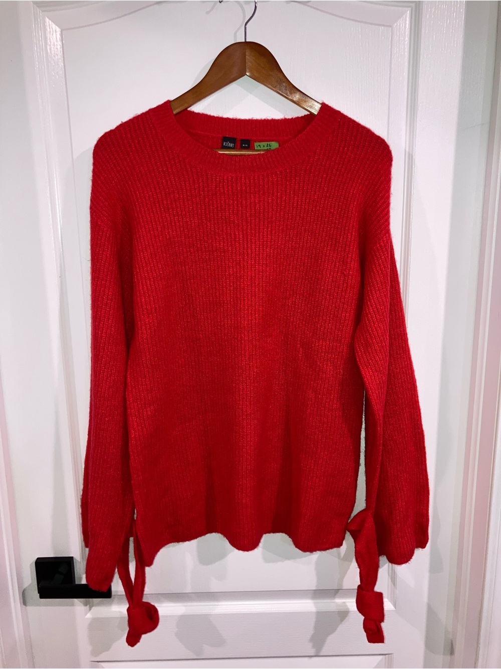 Icōne Simons Red Knit Sweater w/ Wrist Ties - size S